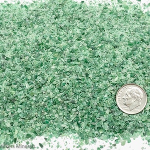 Crushed Green Buddstone Sand from South Africa, Medium Sand (0.25mm-2mm) for Stone Inlay, Mineral Art, or Handmade Jewelry