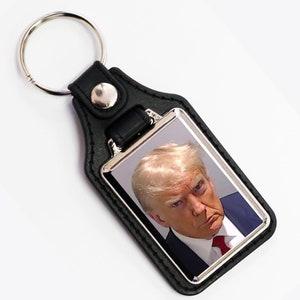 Trump Photo Mugshot President 2024 America MAGA Republican Gift Key Chain