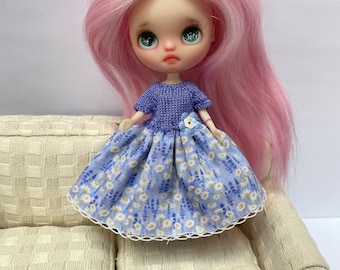 Dolls house 1.12th Toddler doll also Petite Blyth doll OOAK Dress