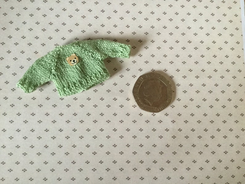 Dolls house Miniature 1/12th knitted toddler doll jumper image 2