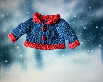 Dollshouse 1:12th Baby/Toddler doll Christmas Jacket