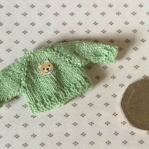 Dolls house Miniature 1/12th knitted toddler doll jumper image 1