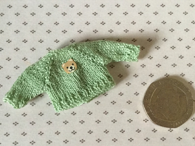 Dolls house Miniature 1/12th knitted toddler doll jumper image 1