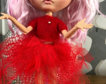Blythe Doll Red Party Dress