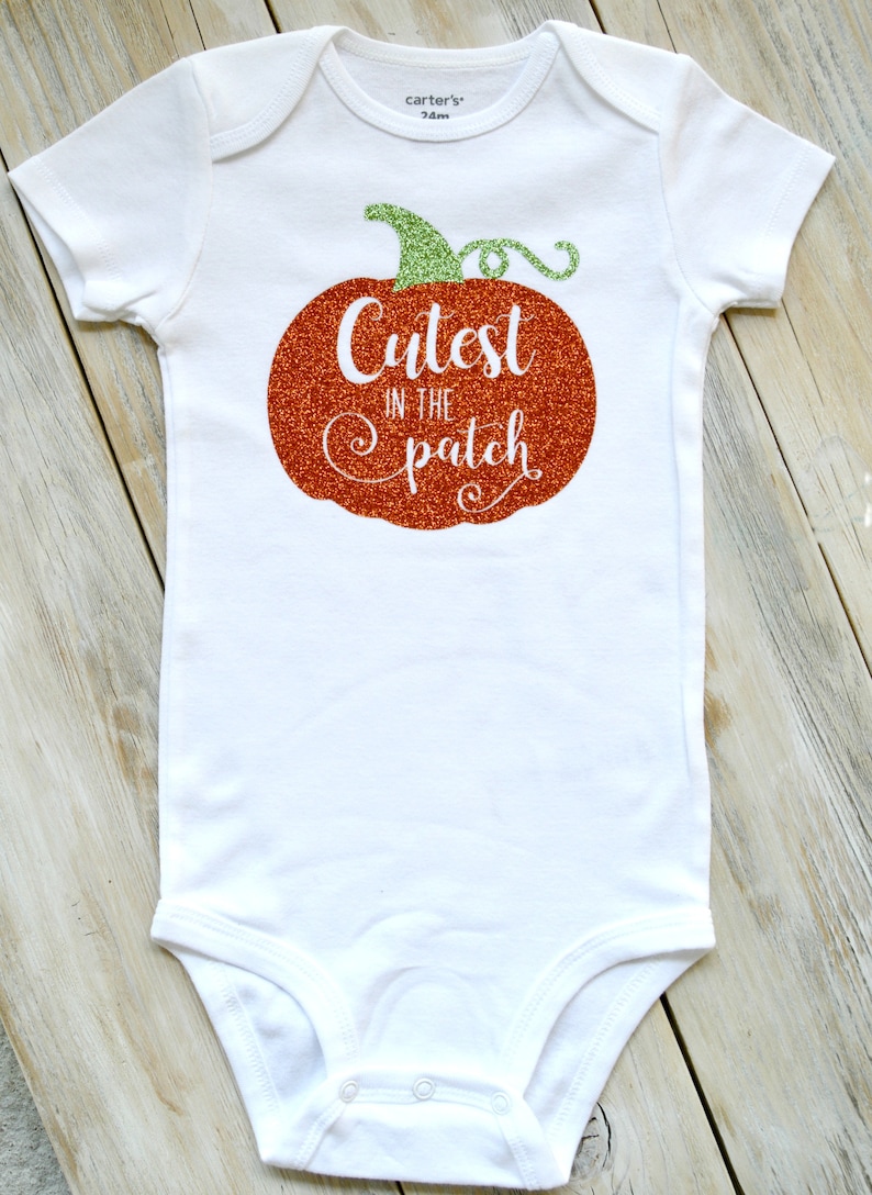 Cutest in the patch-Thanksgiving-Fall-Turkey Day-Pumpkin-Baby Girl or Boy Bodysuit-Custom Bodysuit-Baby Girl Clothing-Baby Boy Clothing
