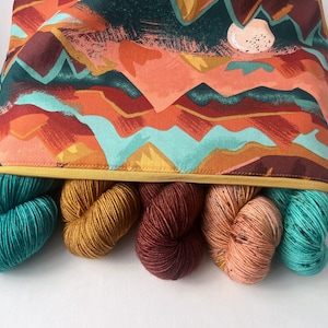 Bolsa para Projeto de Tricô - African Sky - Zíper Amarelo