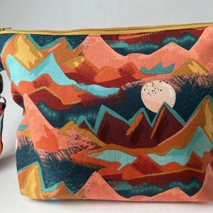 Knitting Project Bag - African Sky - Yellow Zipper