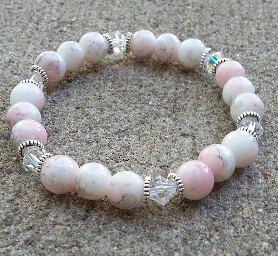 White Crystal Clear Quartz Heart Sutra Buddha Bracelet