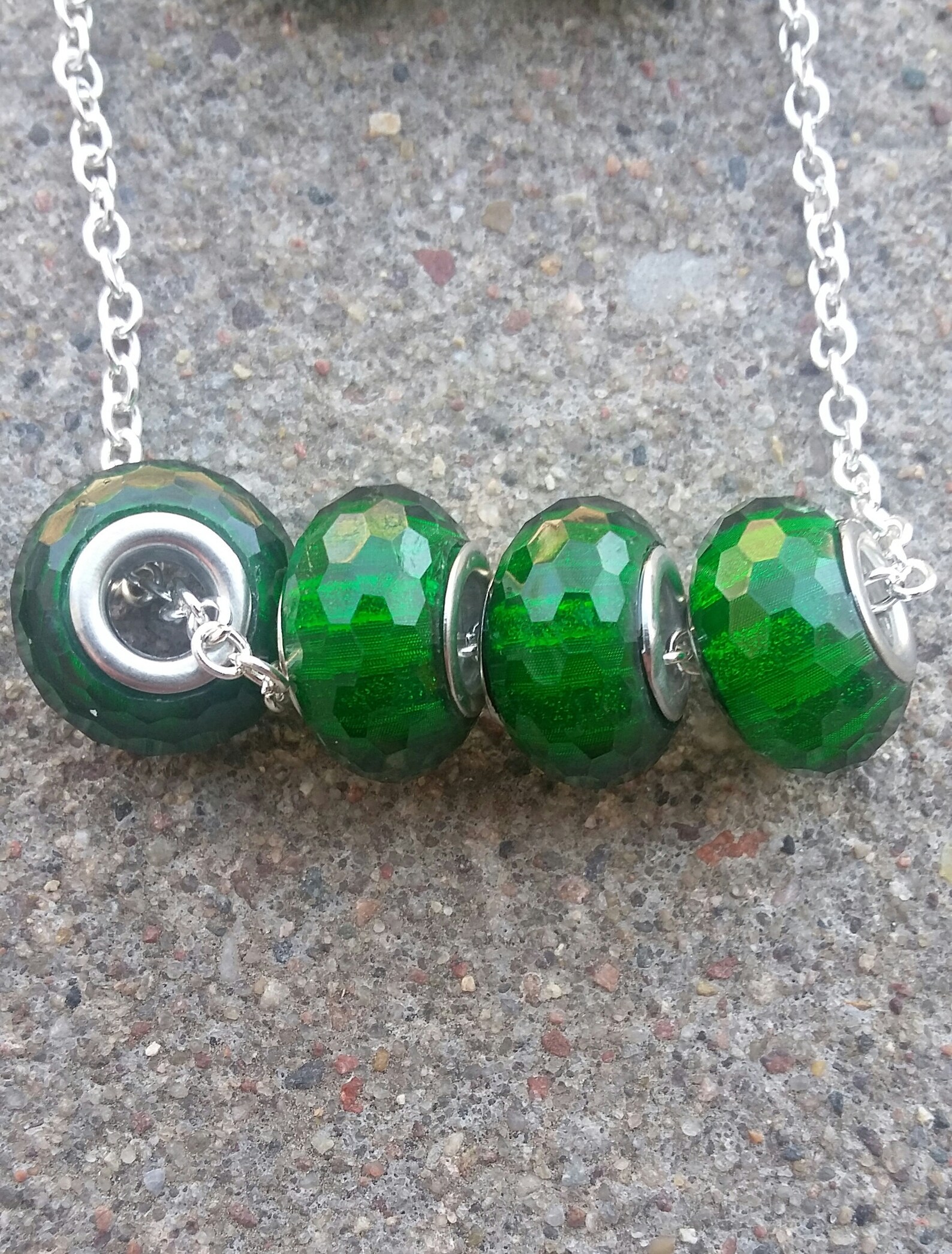 Emerald Green Lampwork Bead Minimalist Jewelry Set Green Bead - Etsy