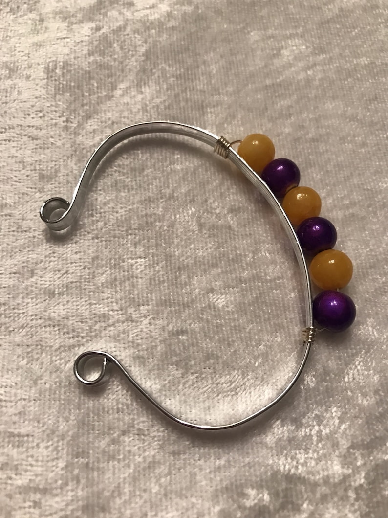 Purple /& Yellow cuff bracelet.