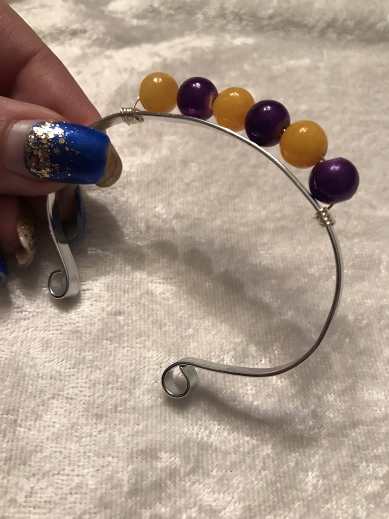 Purple /& Yellow cuff bracelet.