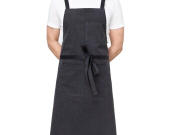 40" x 31" Cooking Apron Smith & Hawken Charcoal One Size Linen Gray 40" x 31" Cooking Apron Smith & Hawken Charcoal One Size Linen Gray