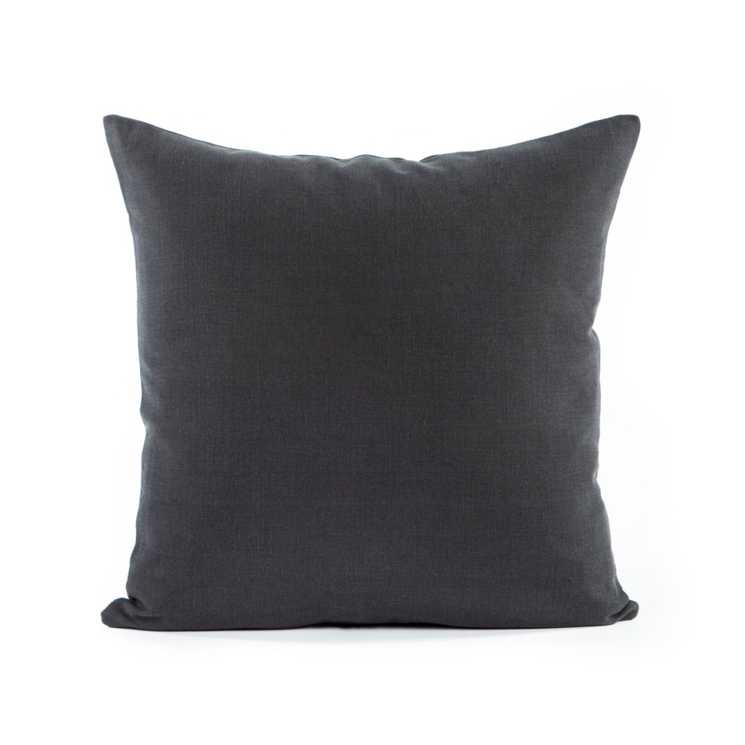 Solid Charcoal Gray Decorative Cushion Lumbar Oblong Etsy