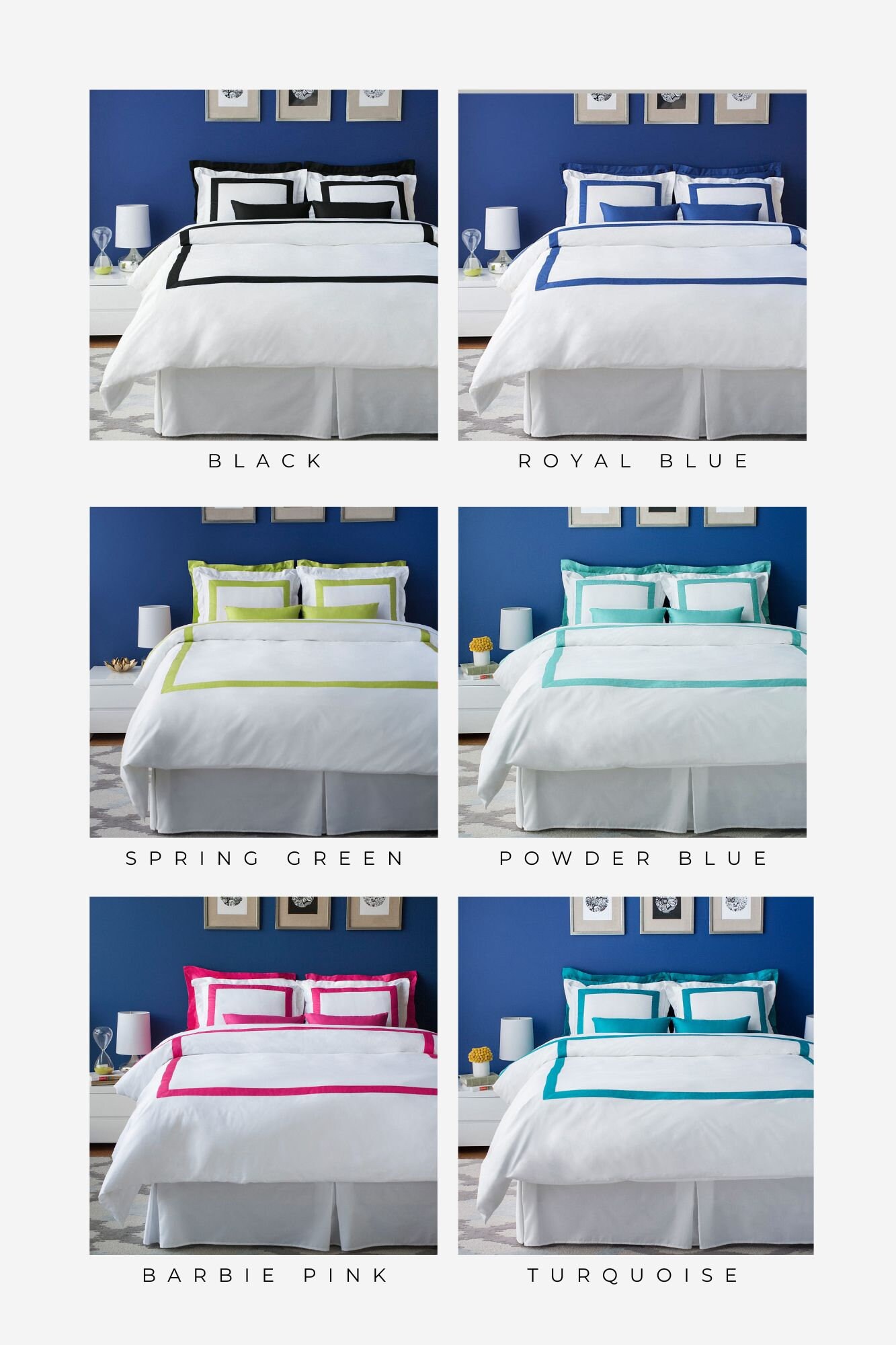 Gray Hotel Collection Border Frame Duvet Cover Set - Hand-sewn Luxury ...