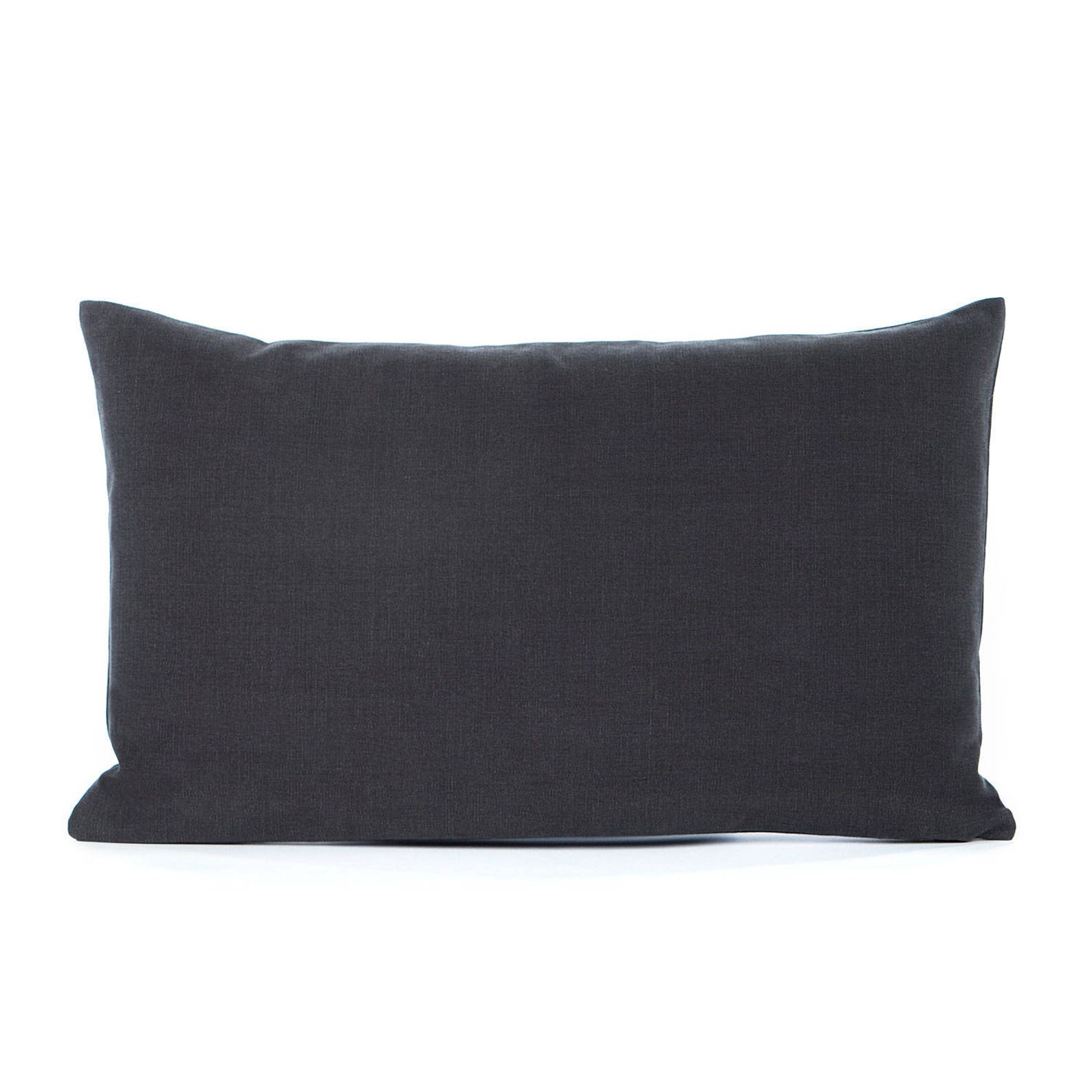 Solid Charcoal Gray Decorative Cushion Lumbar Oblong Etsy