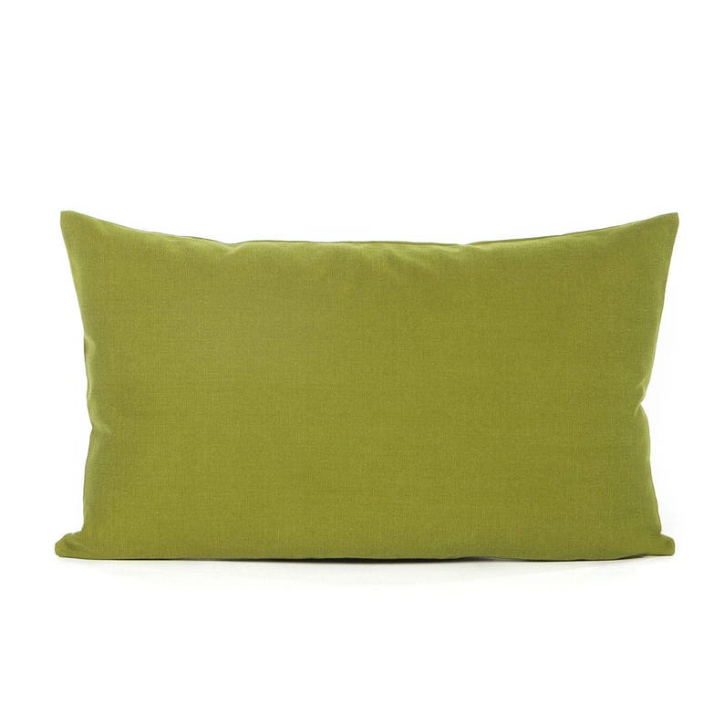 Solid Olive Green Decorative Cushion Lumbar Oblong Etsy