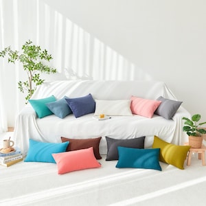 Dekorativt örngott till ländryggen, rektangulärt bolster avlångt, 30x50 cm örngott för soffa, slitstark borstad bomull av högsta kvalitet