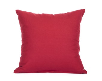 Solid  Red Decorative Cushion, Lumbar Oblong Rectangular, Throw Pillow Cover, European Sham Pillow Cover