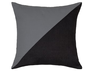 Charcoal & Gray Decorative Cushion, Lumbar Oblong Rectangular, Throw Pillow Cover