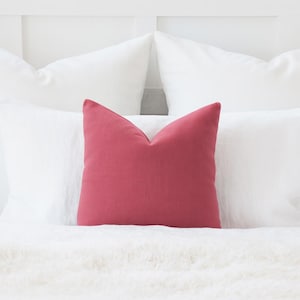 Decorative Pillow Cover, Dark Pink Throw Pillow Cover, Square Cushion Pillow Cover, 16&quot;x16&quot;, 20&quot;x20&quot;