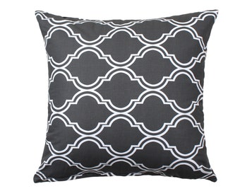 Cuscino decorativo charcoal & white pattern, rettangolare oblungo lombare, copertura cuscino di lancio