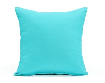 Funda de almohada de algodón azul agua, decoración minimalista para el hogar