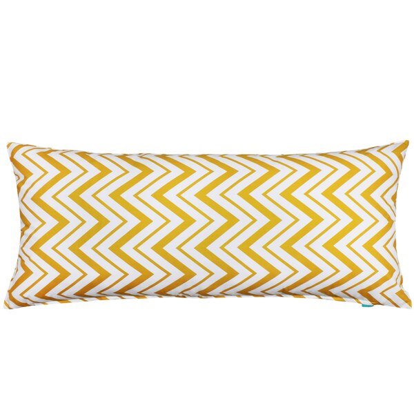 20"X54" Chevron Zigzag Geel & Wit Zwangerschapsverlof Long Body Pillow Cover