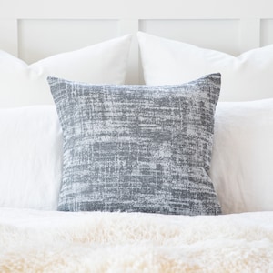 Belgian Heavyweight Home Decor Fabric Gray White Decorative, Throw, Cushion, European Sham Pillow Cover