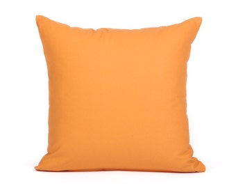 Decorative Pillow Cover, Throw Pillow Cover Orange, Couch Pillow Cover, Square, Rectangular, Lumbar, Euro Sham, Solid Tangerine Orange