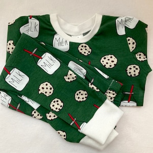 Organic Christmas Milk and Cookies - Baby & Toddler Lounge Wear - Leggings - Gift - Xmas - Handmade - Jumper - Sweater - Holiday Pajamas