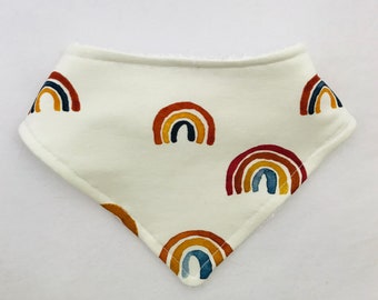 Rainbows - Organic Baby Bamboo Bandana Bib - Handmade in the UK - Boys - Girls - Unisex - Gift Idea - Dribble Bib - Baby Shower