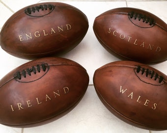 Pelota de rugby vintage personalizada de tamaño completo