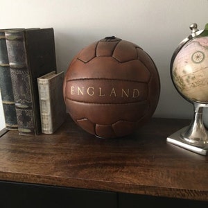 Personalised vintage style leather full size football / Soccer ball