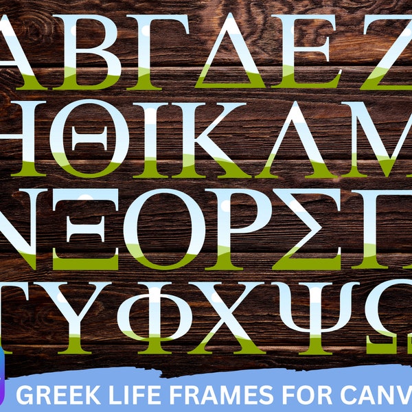 GREEK LIFE Canva Frame Templates- Customize in Canva Greek Letters