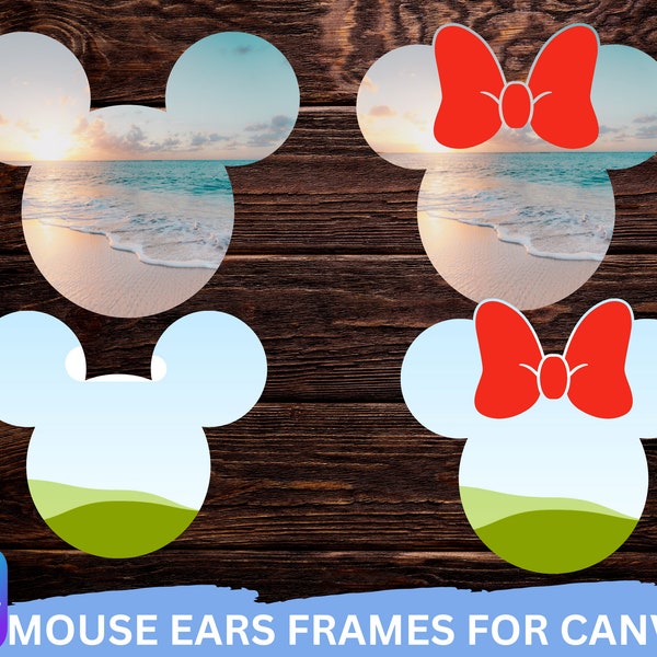 Mouse Ears Canva Frame Templates- Customize in Canva