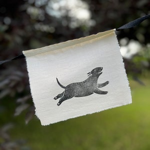 Bull Terrier Bunting, Hand printed textile art, Lino print bunting, Dog bunting, Bull Terrier art, Bunting banner, Wall decor, Flag Garland image 4