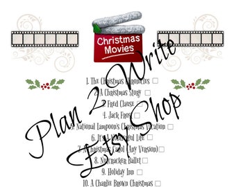 Printable Christmas Movie List for Classic Happy Planner