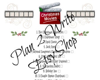 Printable Christmas Movie List  for Mini Happy Planner