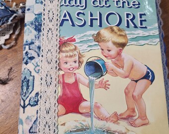 Altered Little Golden Book - Day at the Seashore Junk Journal