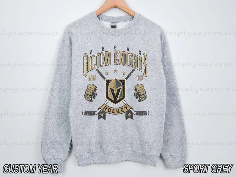 Vegas Golden Knights Sweatshirt Crewneck, Vintage Golden Knights Shirt