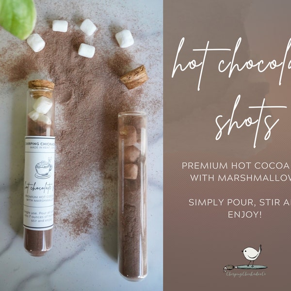 Hot Chocolate Shot | Stocking Stuffer | Teacher Gift | Gourmet Cocoa Mix | Personal Favors | Holiday party | Peppermint | White Chocolate