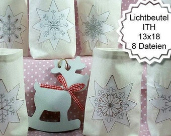 A Lichtbeutel ITH 13x18 Schnee Stickdatei Stickmuster Weihnachten sticken Advent