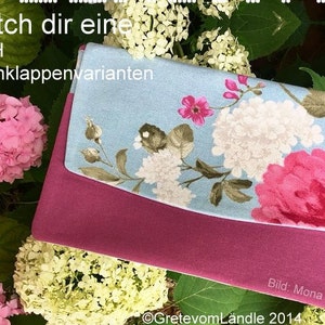Tasche clutch ITH 18x30 Stickdatei Stickmuster sticken Handtasche  Kosmetiktasche Kulturtasche