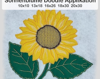 Sunflower applique 10x10 13x18 16x26 18x30 and 20x30
