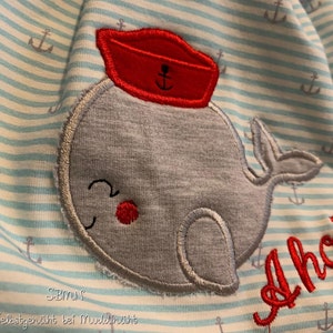 Whale Application 4 Size Embroidery File Embroidery Pattern Sea Maritime