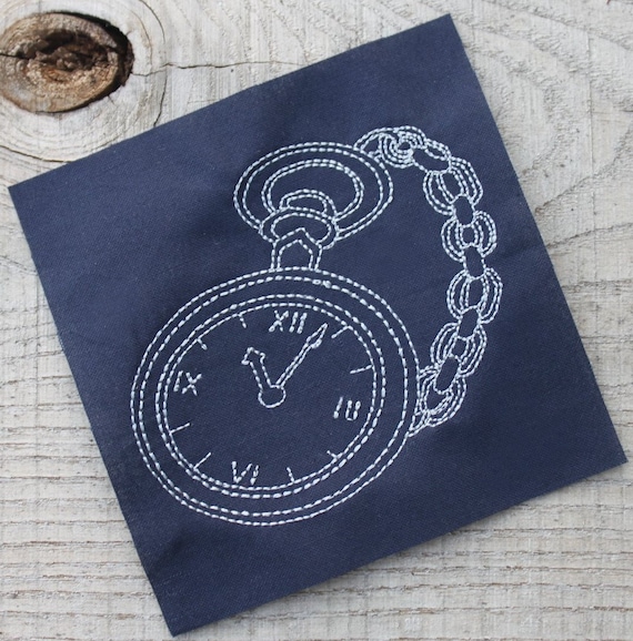 Pocket Watch Motif Machine Embroidery Design