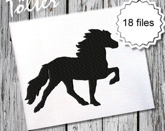 A Icelandic Horse - Tölter - Embroidery File - 18 Sizes Embroidery Pattern Horse Embroidery