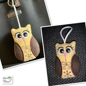 Hibou ITH Baumler 10x10 fichier de broderie motif de broderie porte-clés brodé