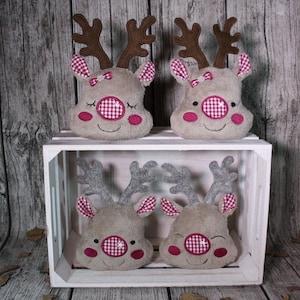 Un file da ricamo Rudis Babys 13x18 ITH con motivo renna, ricamo dell'Avvento di Natale