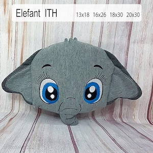 Elephant Felix cuddly pillow head ITH different sizes 13x18 16x26 18x30 and 20x30